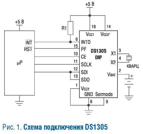 Ds1305 схема включения